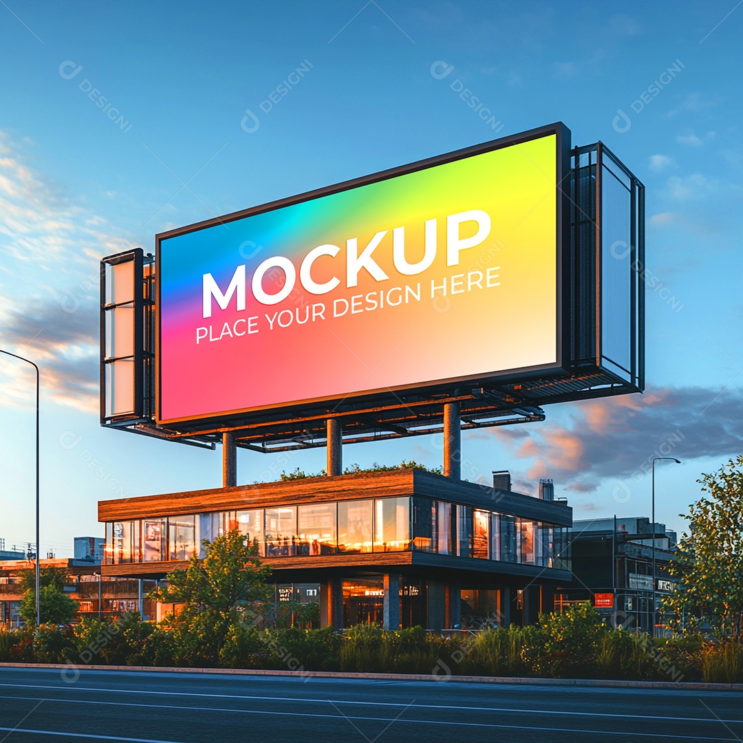 Mockup Painel Publicitário PSD Editável