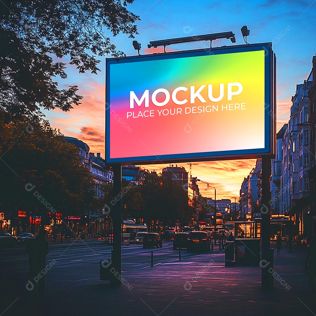 Mockup Painel Publicitário PSD Editável