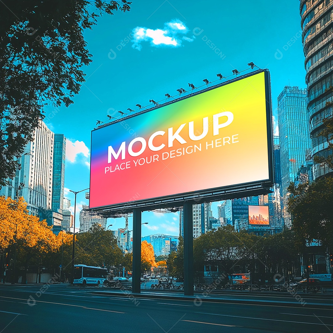 Mockup Painel Publicitário PSD Editável