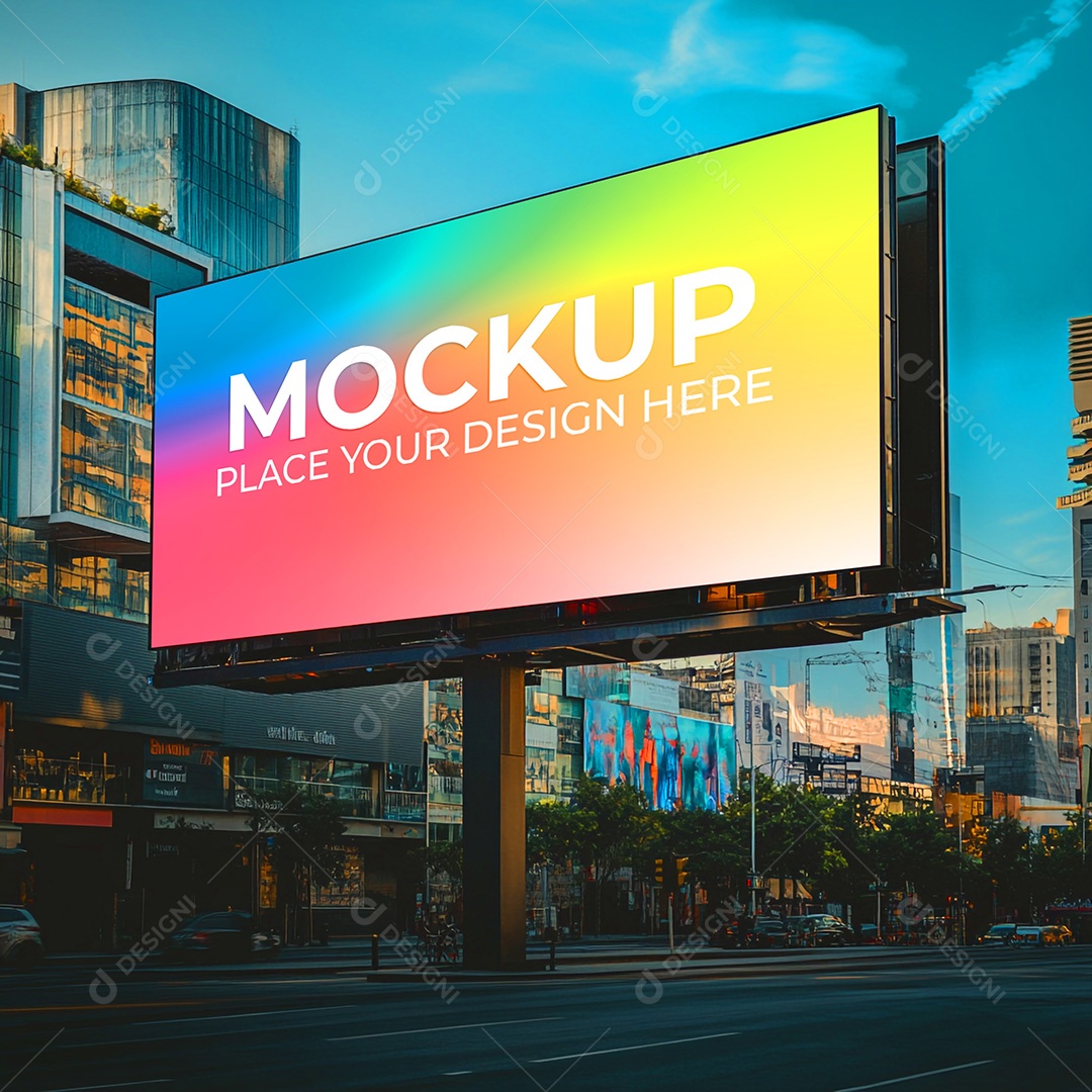 Mockup Painel Publicitário PSD Editável