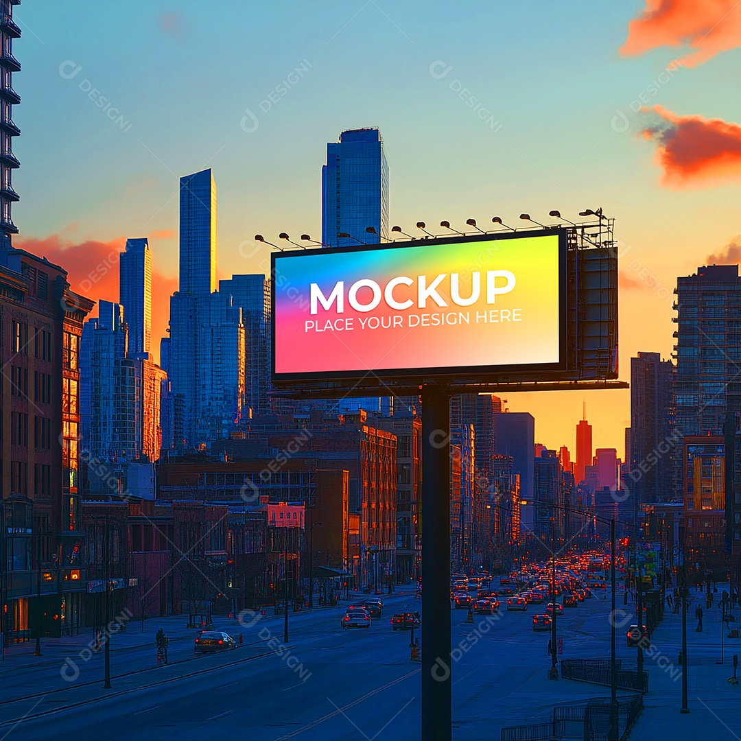 Mockup Painel Publicitário PSD Editável