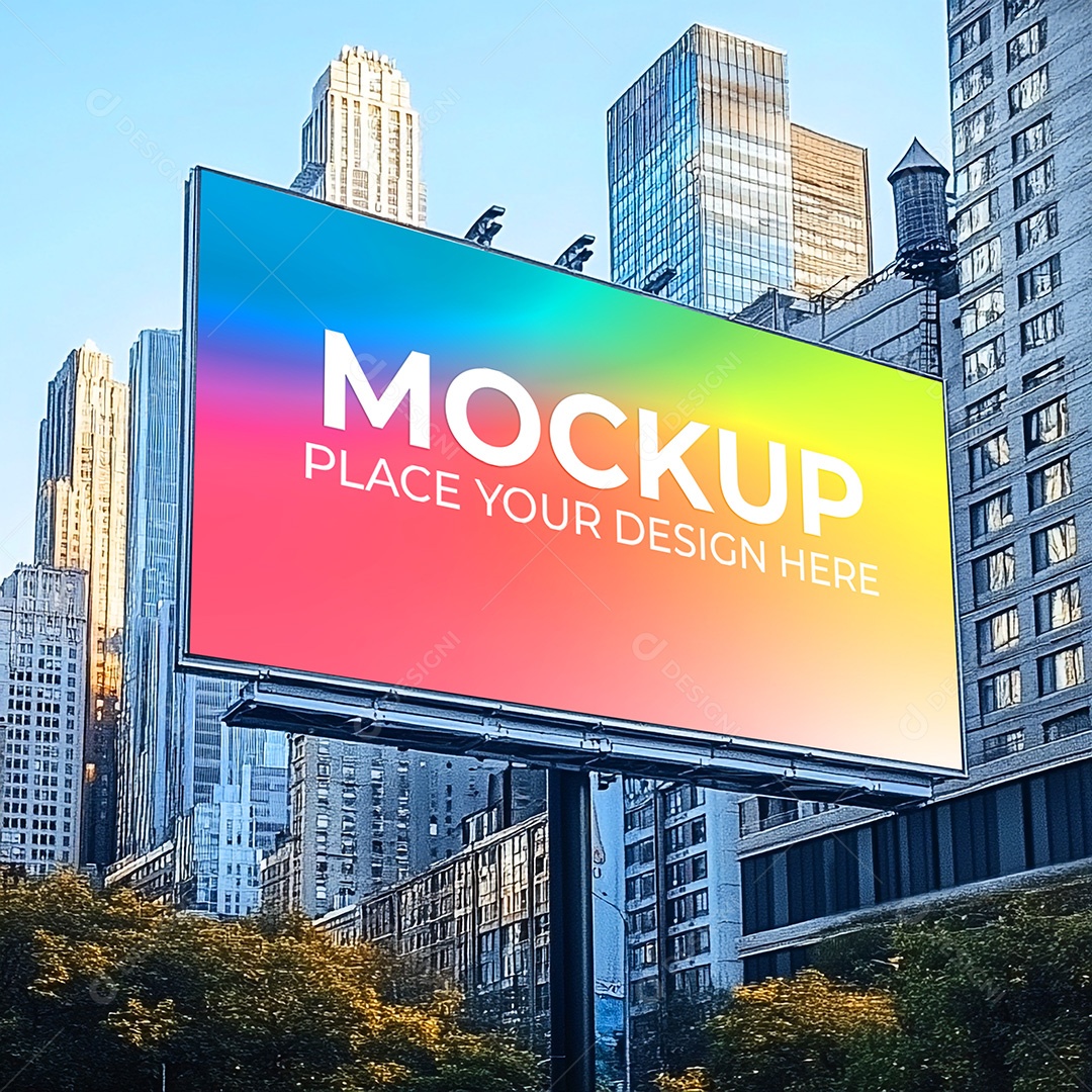 Mockup Painel Publicitário PSD Editável