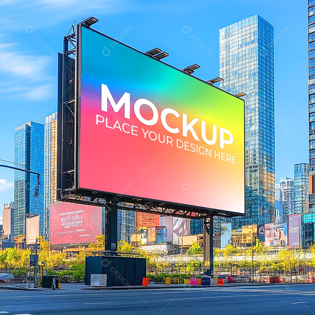 Mockup Painel Publicitário PSD Editável