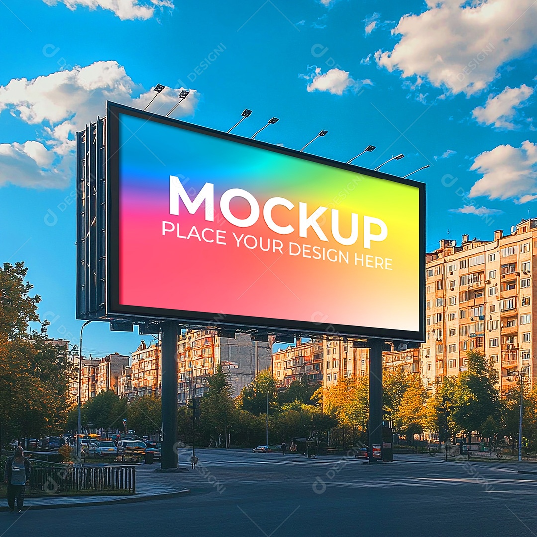 Mockup Painel Publicitário PSD Editável