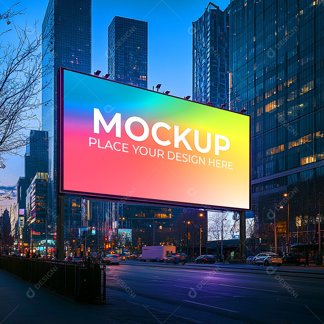 Mockup Painel Publicitário PSD Editável