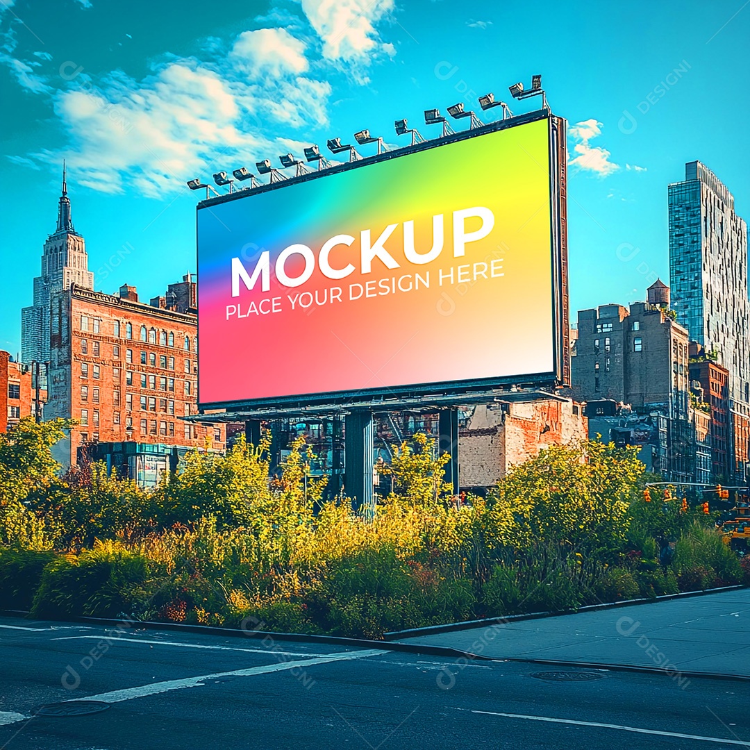 Mockup Painel Publicitário PSD Editável