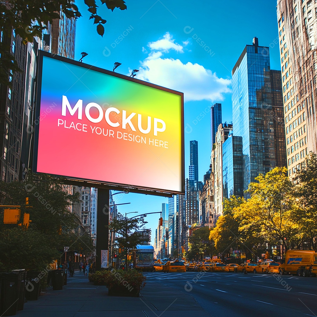 Mockup Painel Publicitário PSD Editável