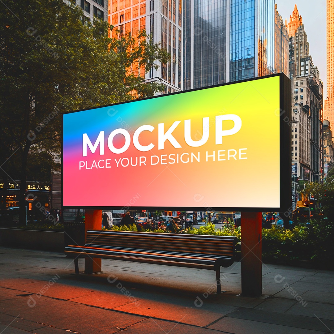 Mockup Painel Publicitário PSD Editável