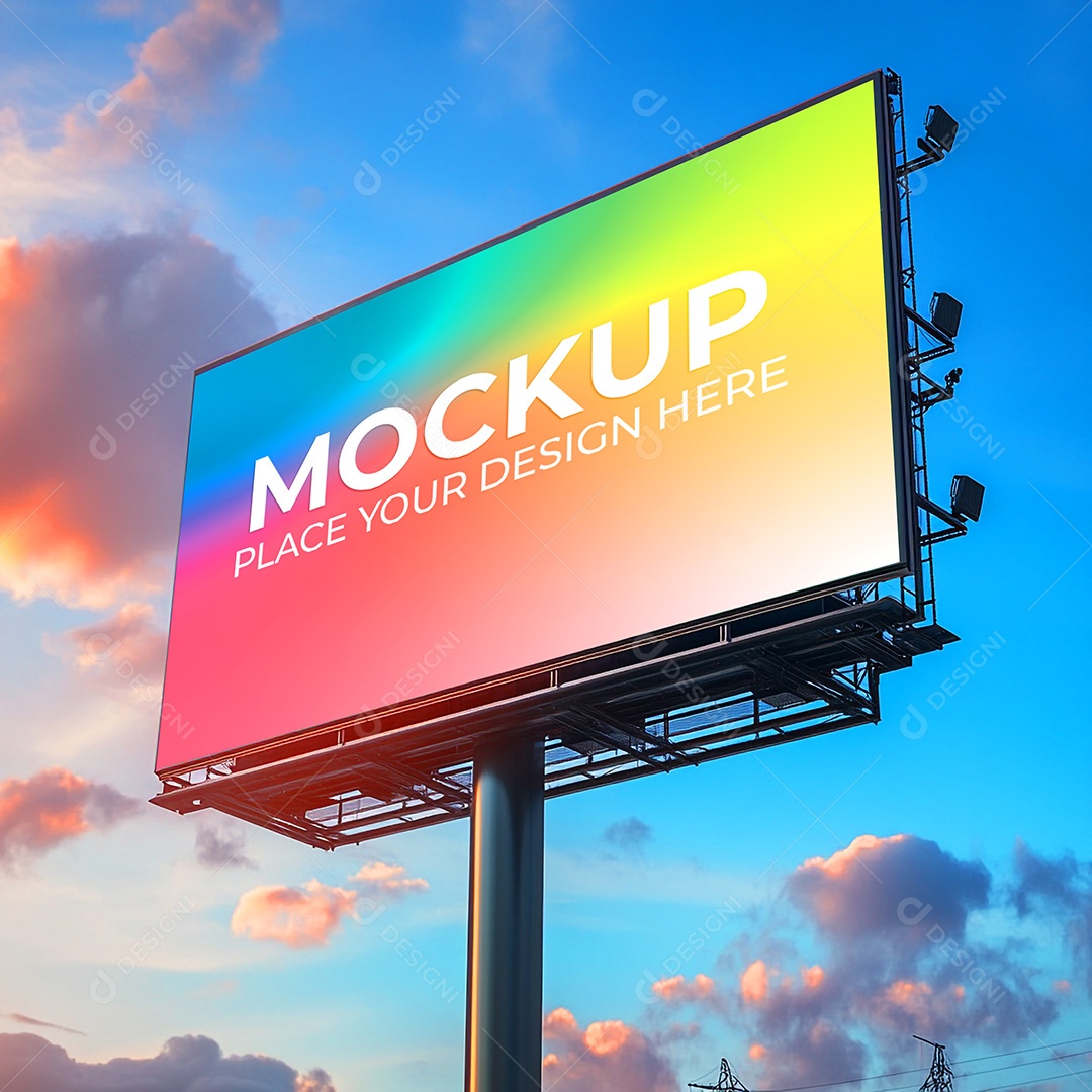 Mockup Painel Publicitário PSD Editável