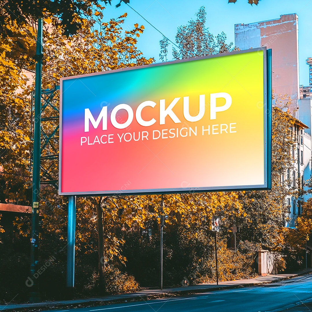 Mockup Painel Publicitário PSD Editável