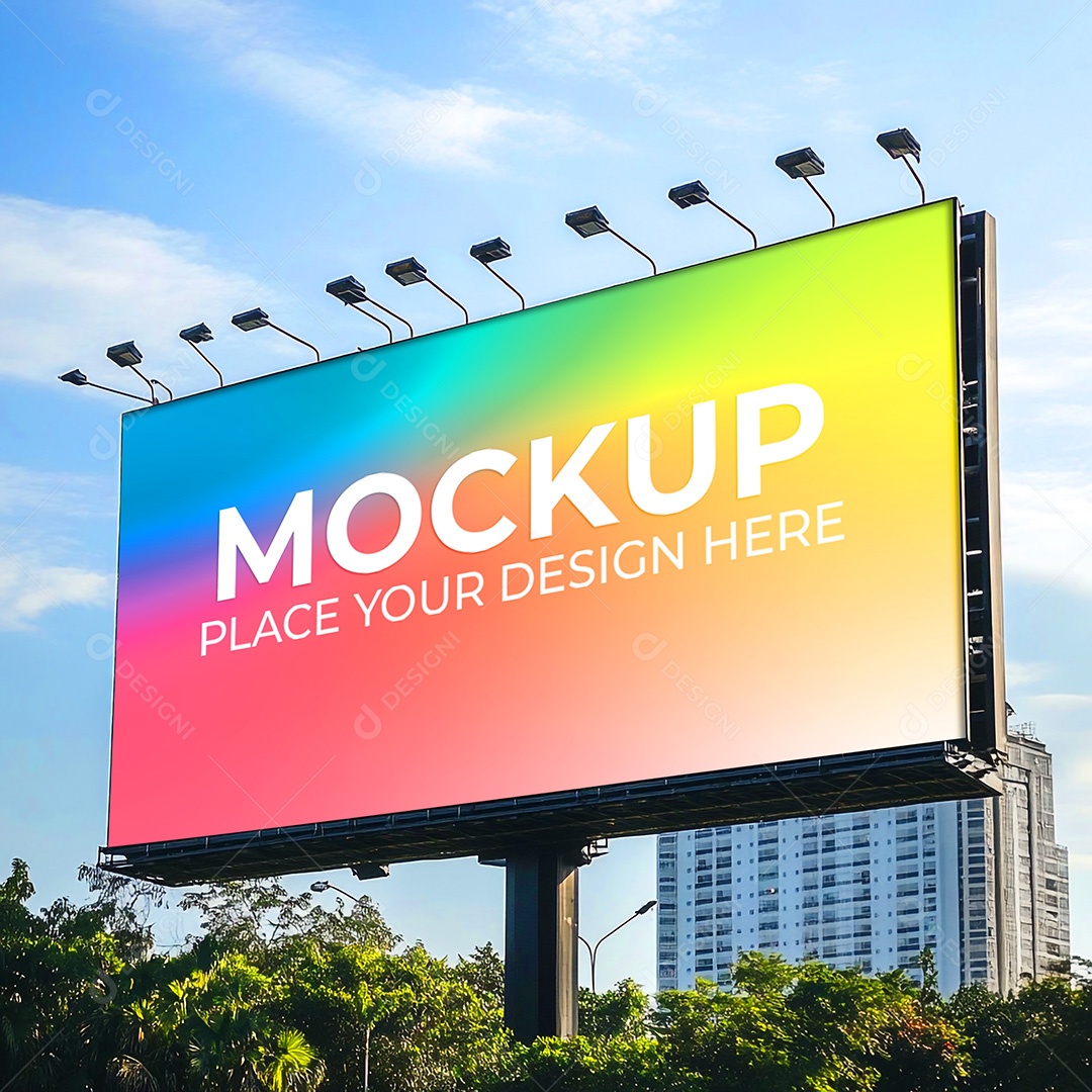 Mockup Painel Publicitário PSD Editável