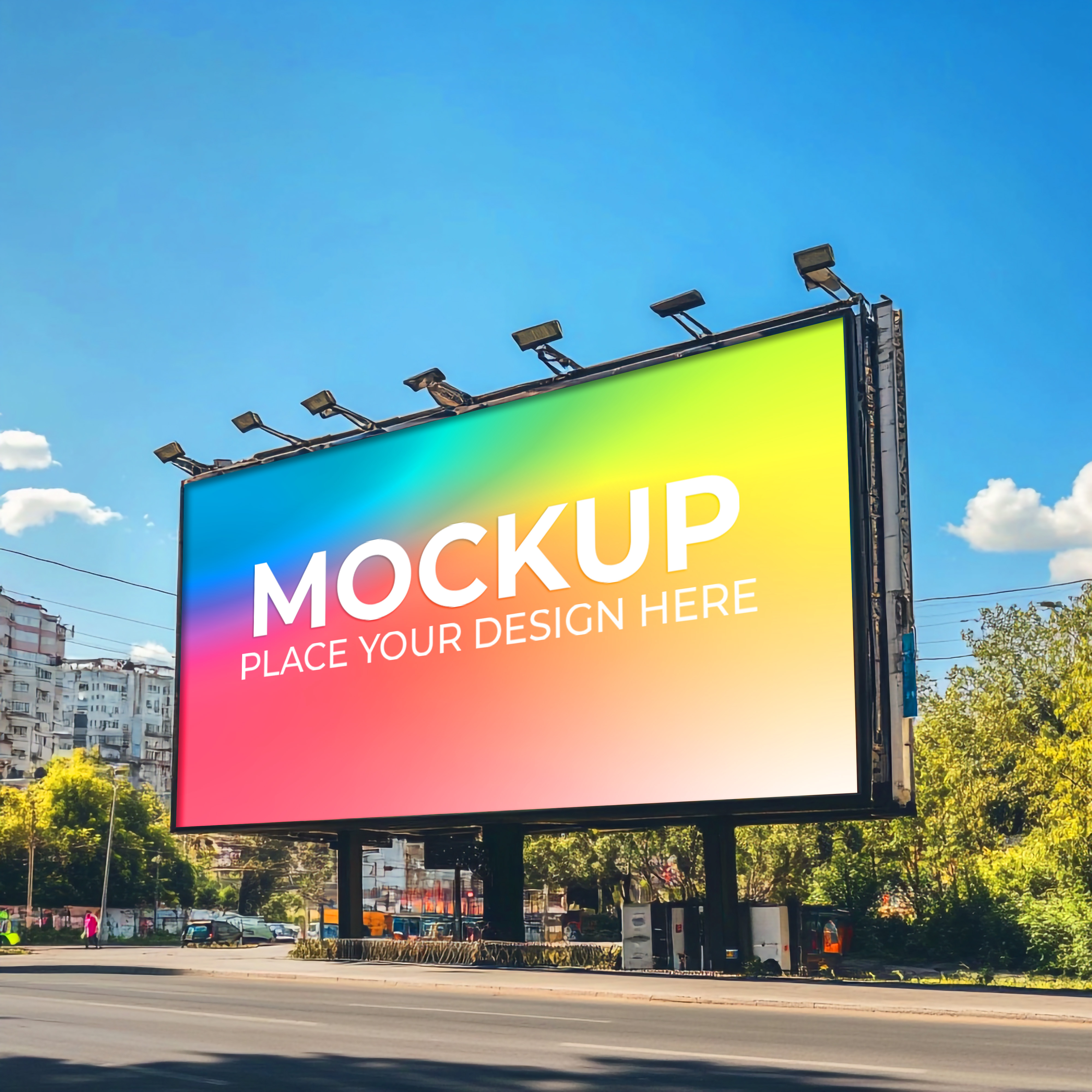 Mockup Painel Publicitário PSD Editável
