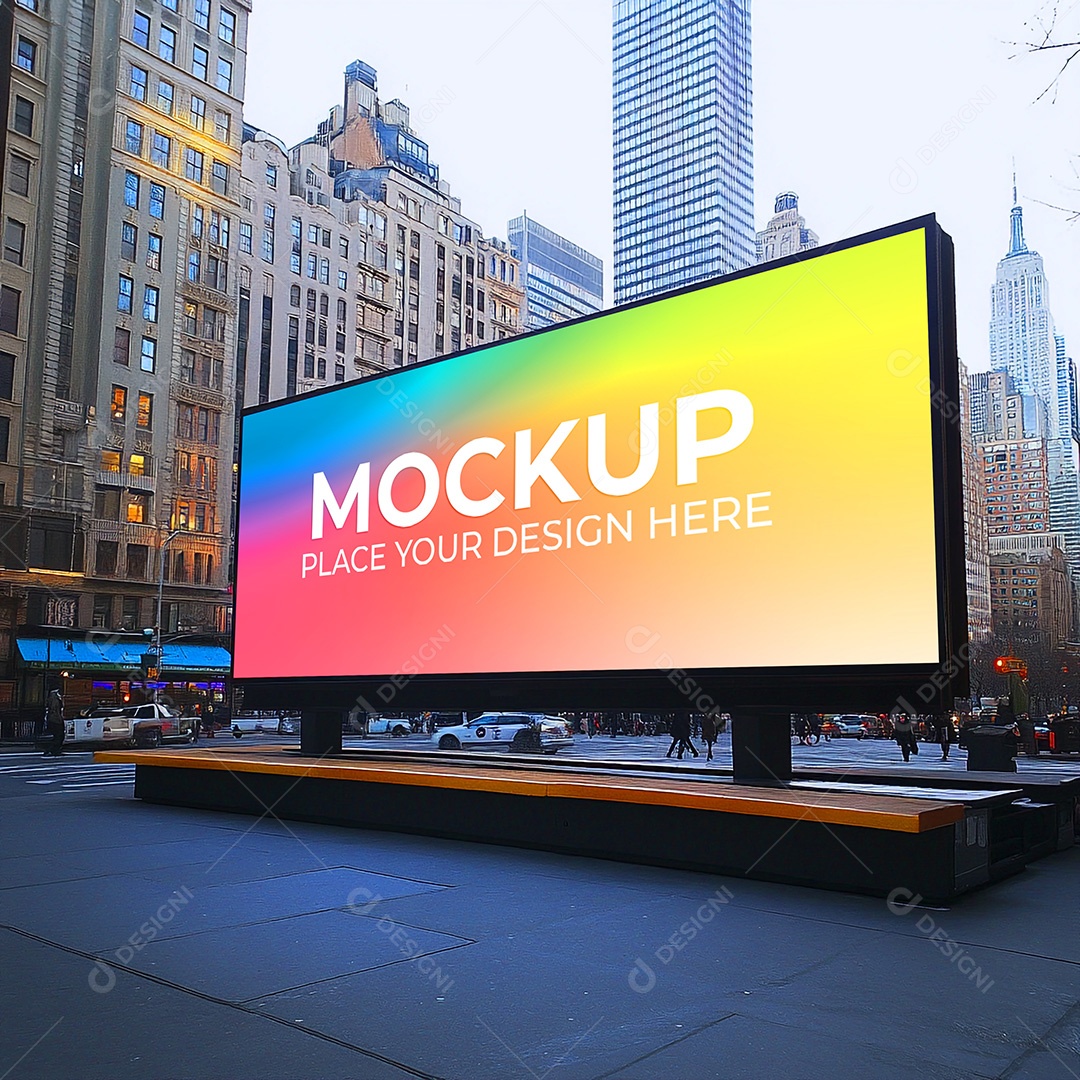Mockup Painel Publicitário PSD Editável