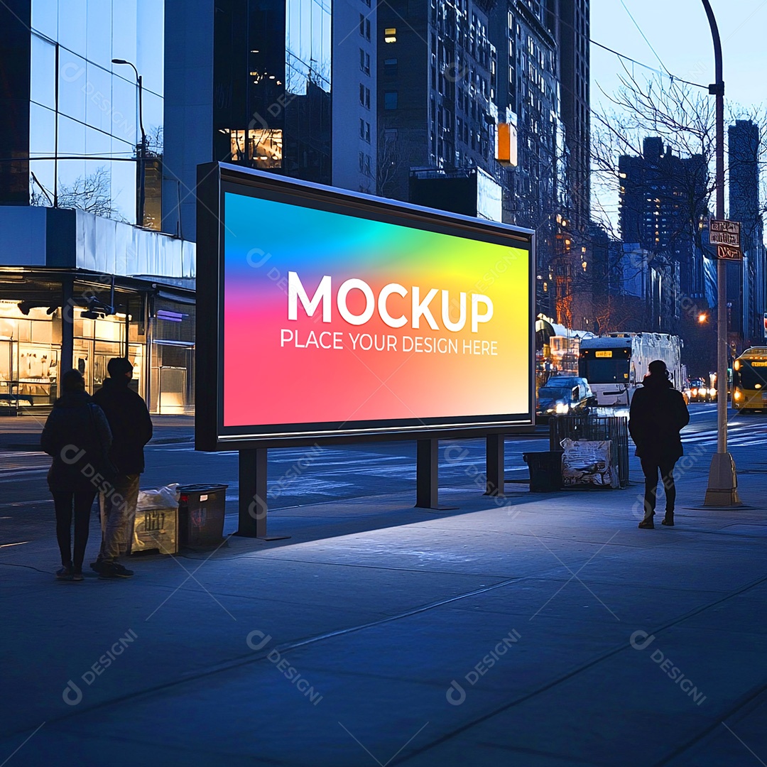 Mockup Painel Publicitário PSD Editável