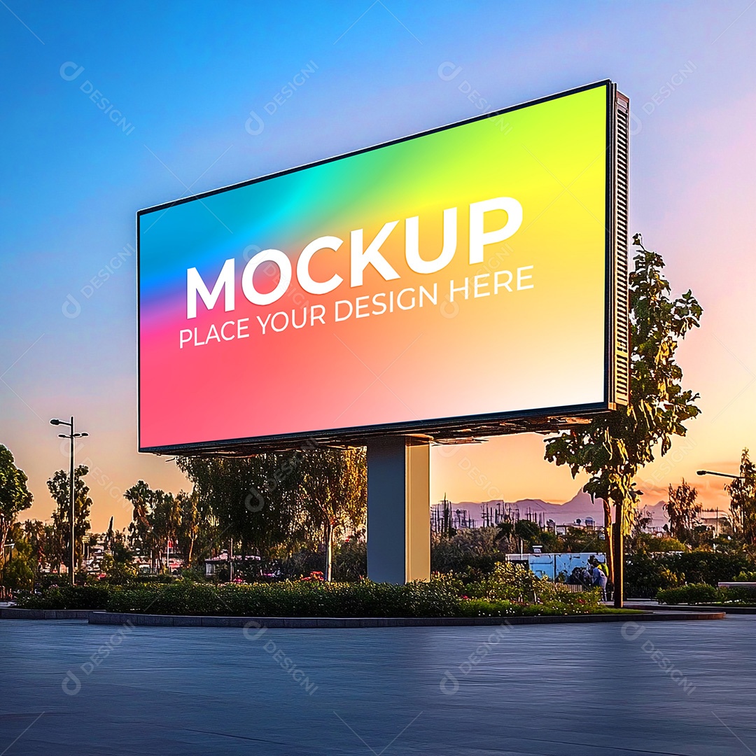 Mockup Painel Publicitário PSD Editável