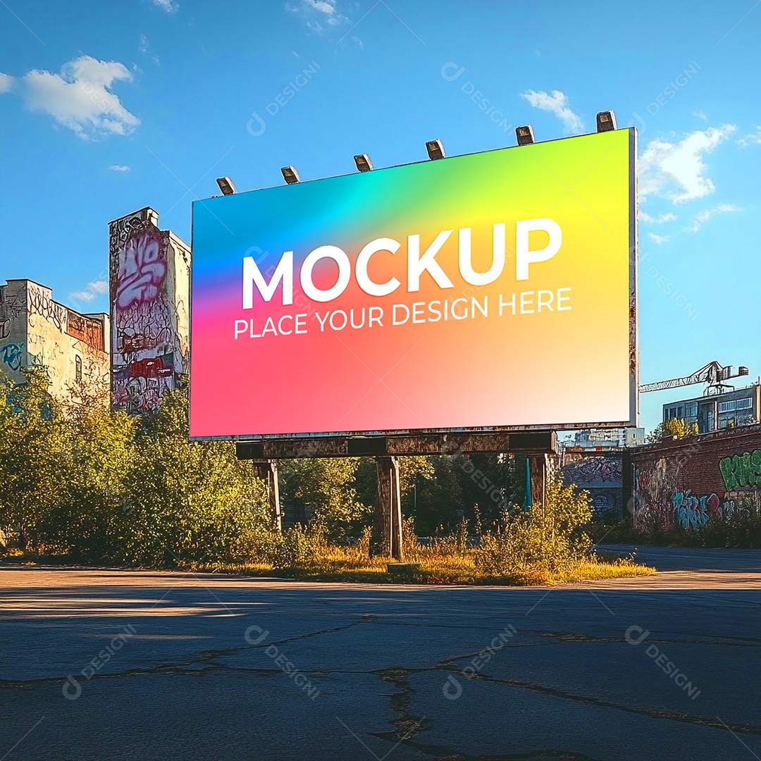 Mockup Painel Publicitário PSD Editável