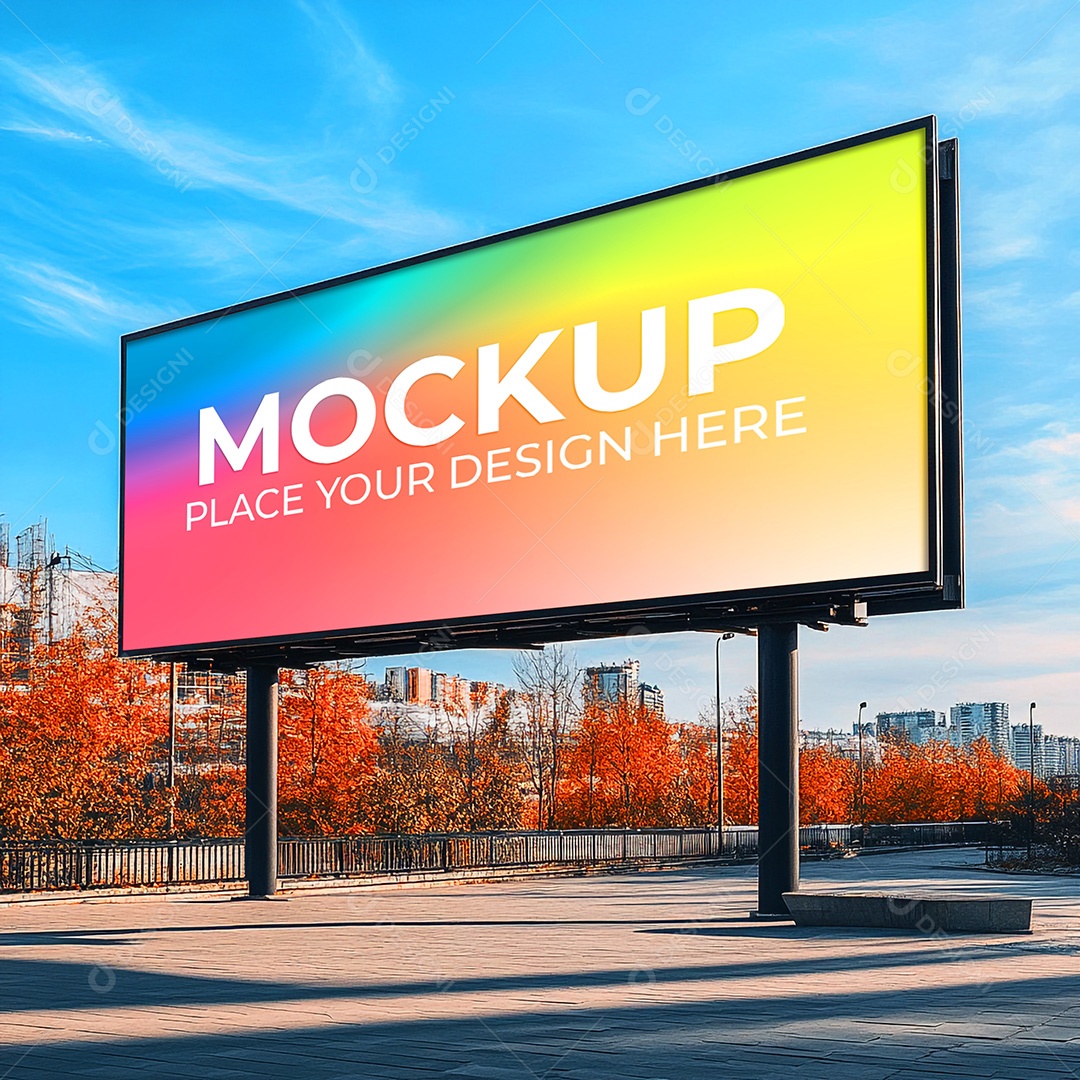 Mockup Painel Publicitário PSD Editável