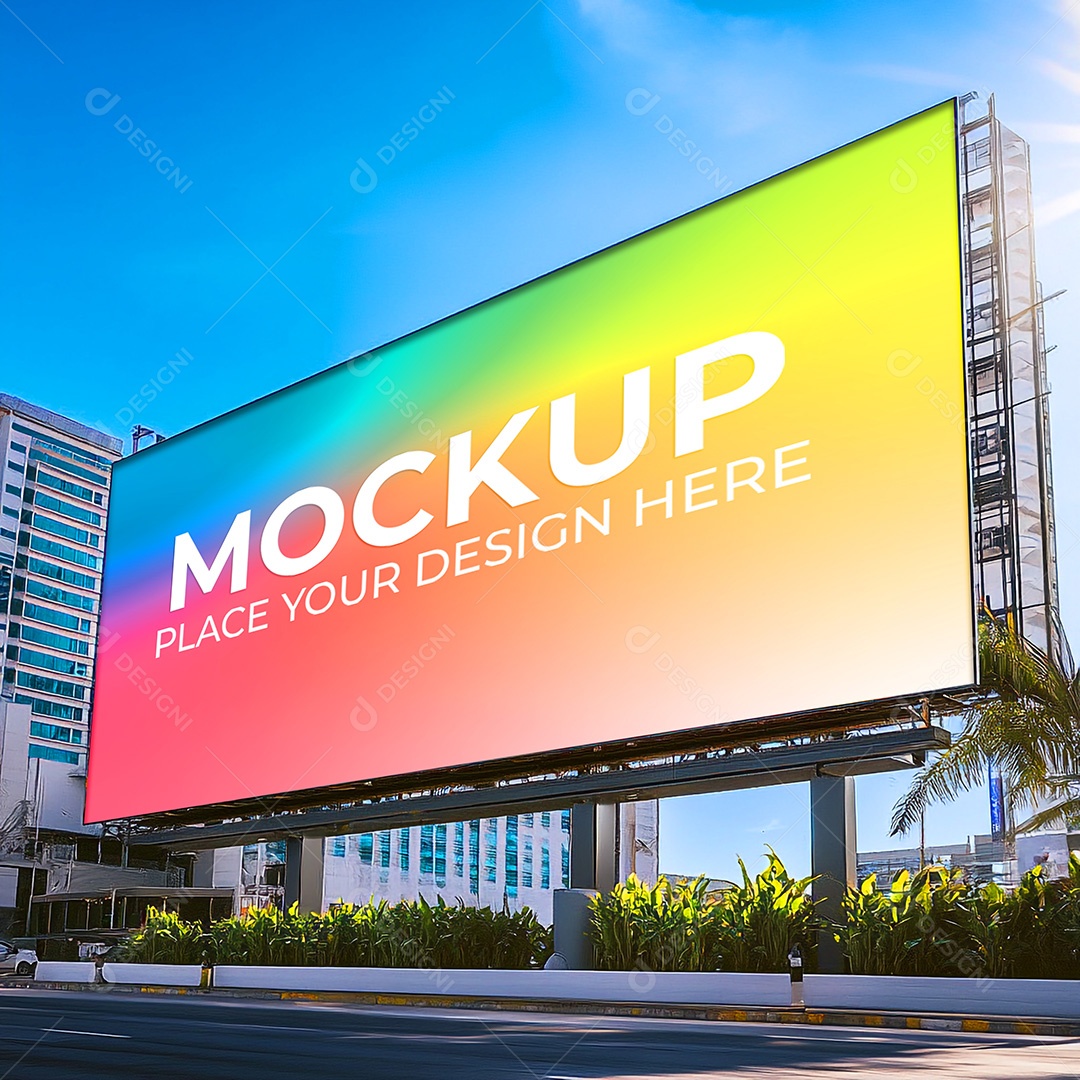Mockup Painel Publicitário PSD Editável