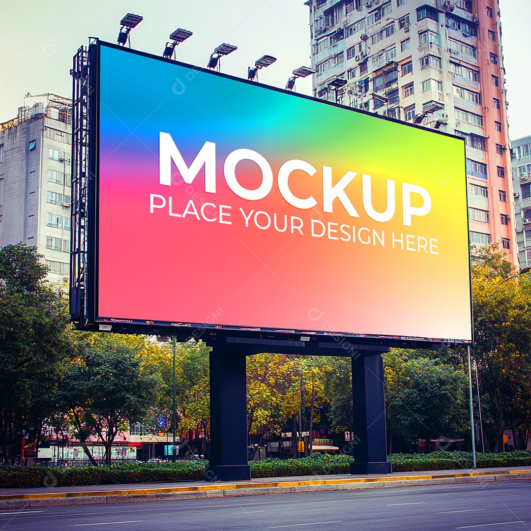 Mockup Painel Publicitário PSD Editável