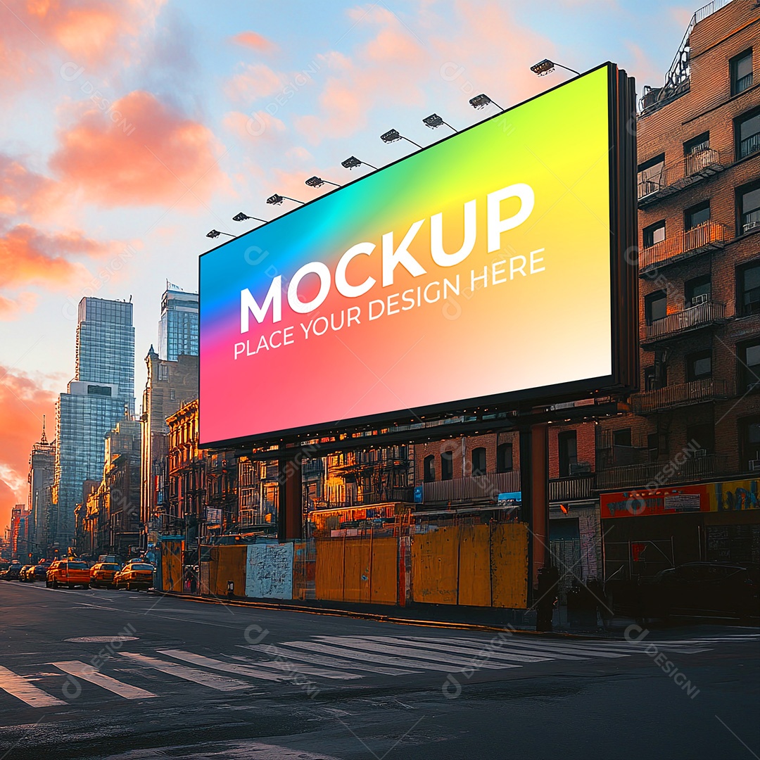 Mockup Painel Publicitário PSD Editável