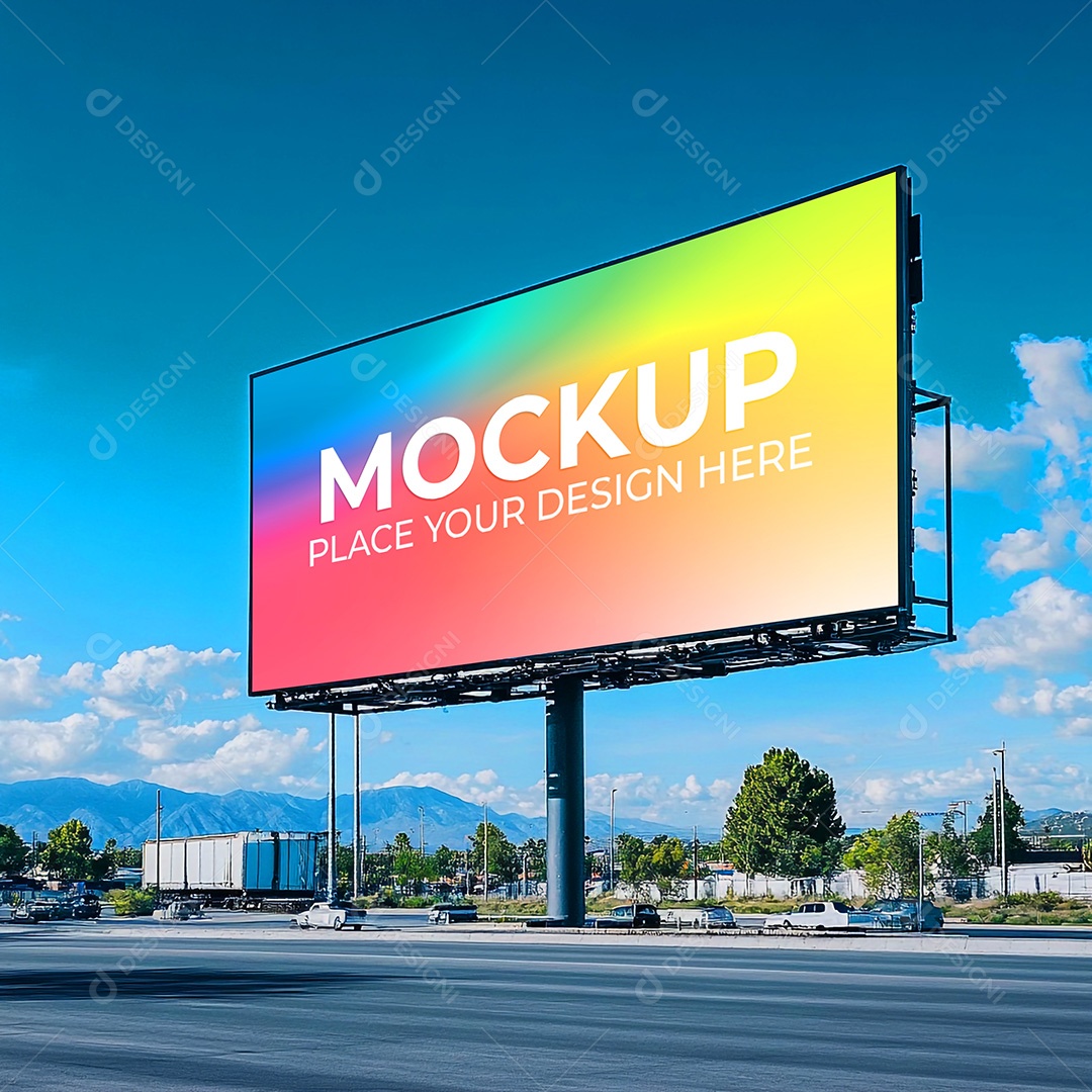 Mockup Painel Publicitário PSD Editável