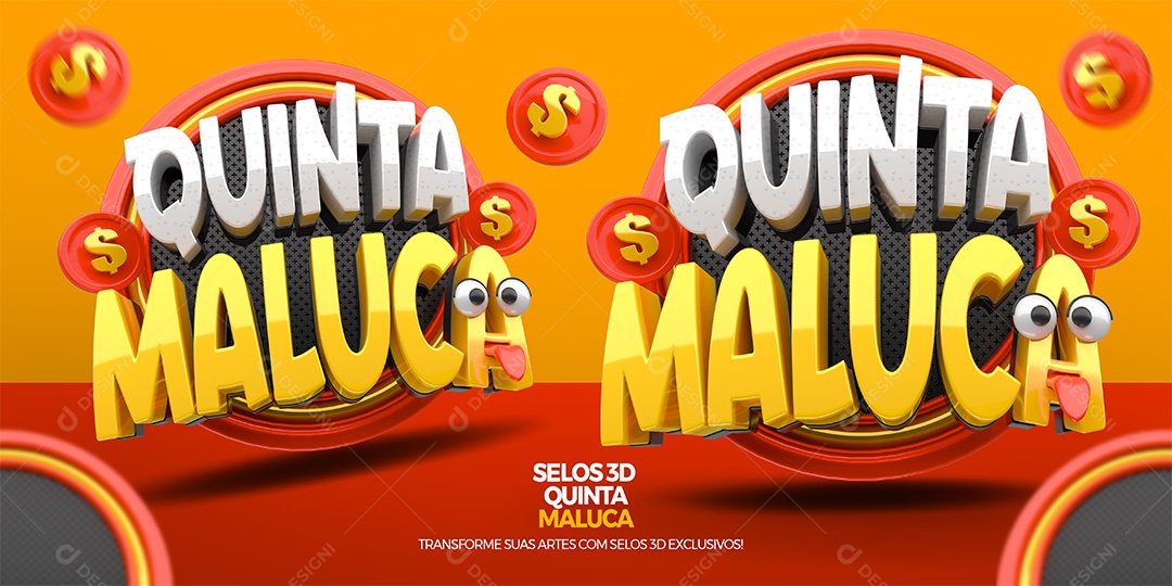 Quinta Maluca Selo 3D para Composição PSD
