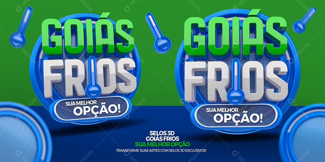 Goiás Frios Sua Melhor Opção Selo 3D para Composição PSD