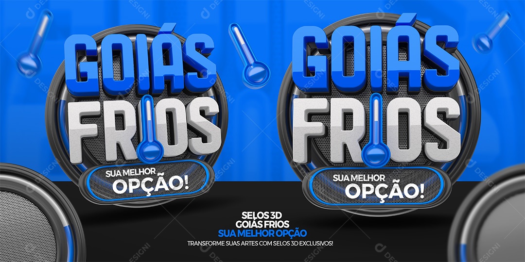 Goiás Frios Sua Melhor Opção Selo 3D para Composição PSD
