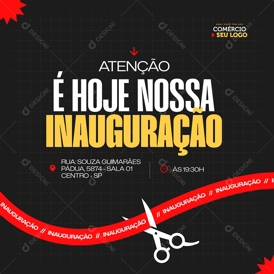 Convite de Inauguração Social Media PSD Editável