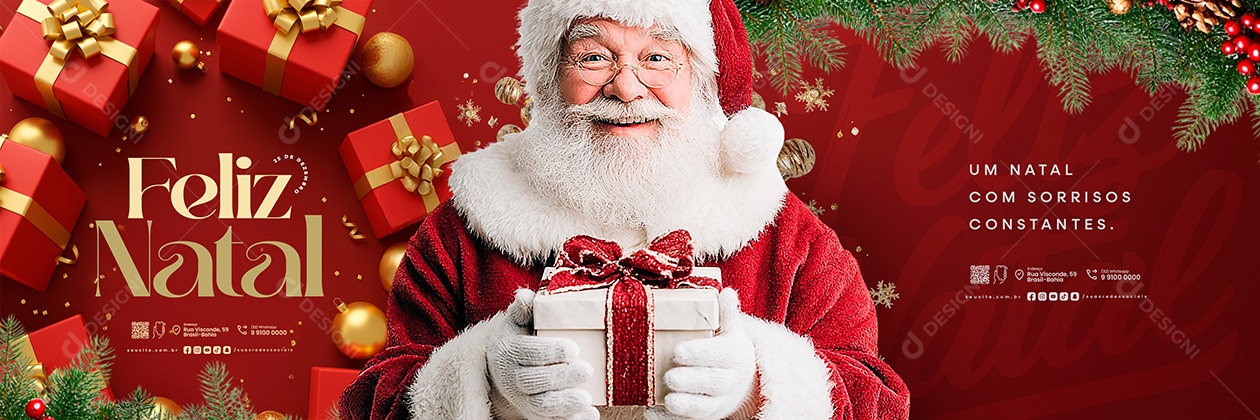 Carrossel Feliz Natal 25 de Dezembro Um Natal com Sorrisos Constantes Social Media PSD Editável