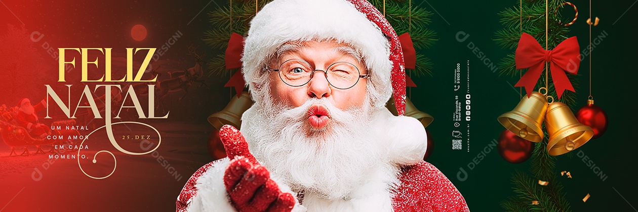 Carrossel Feliz Natal 25 de Dezembro Um Natal com Amor Social Media PSD Editável