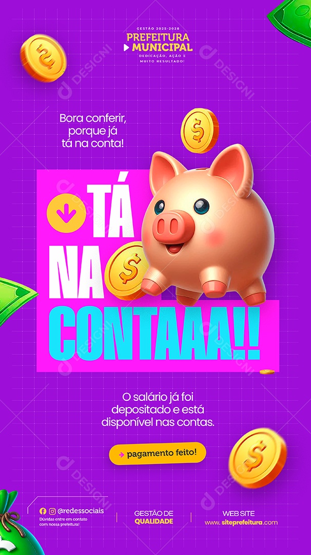 Story Salario Está Na Conta Social Media PSD Editável
