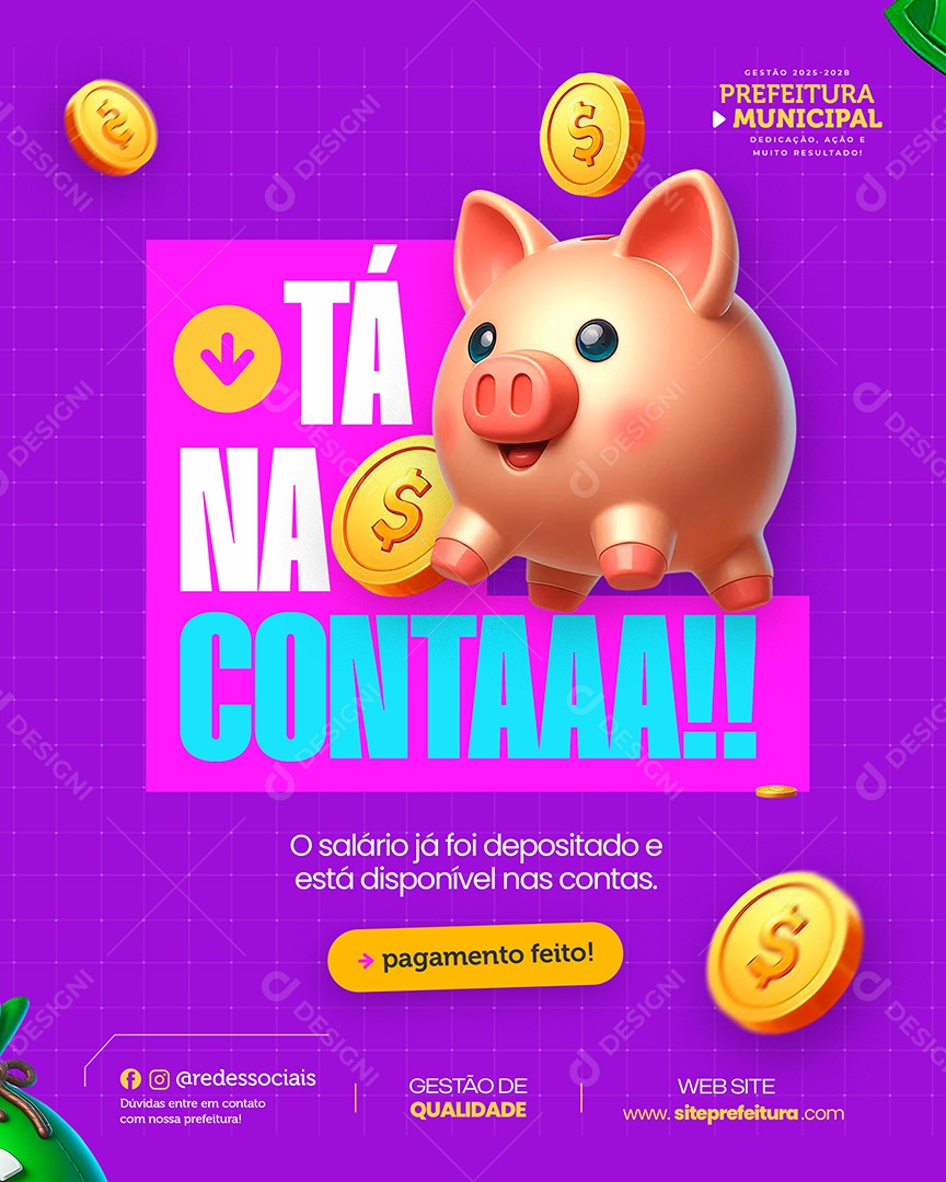 Salario Está Na Conta Social Media PSD Editável