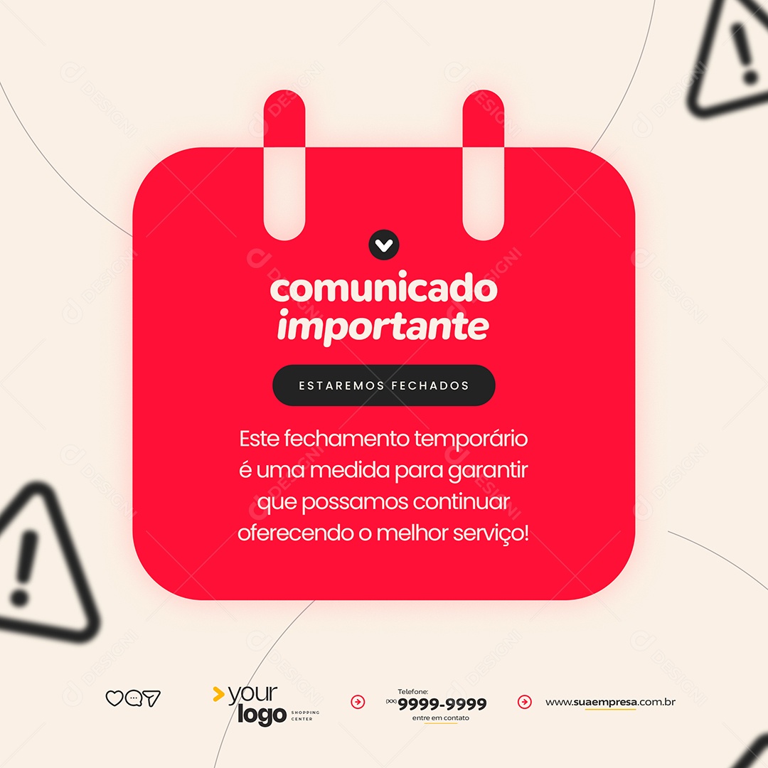 Comunicado Importante Social Media PSD Editável