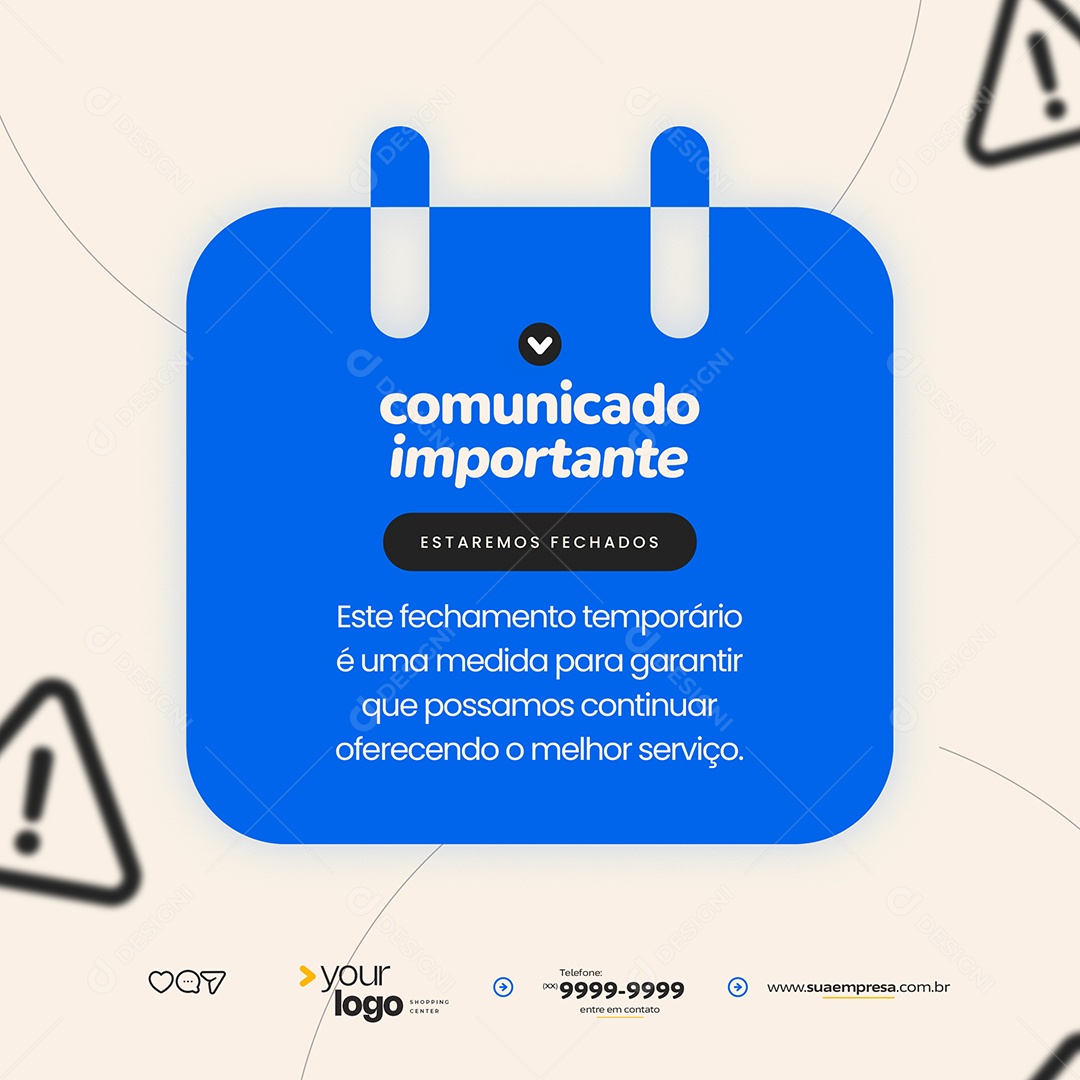 Comunicado Importante Social Media PSD Editável