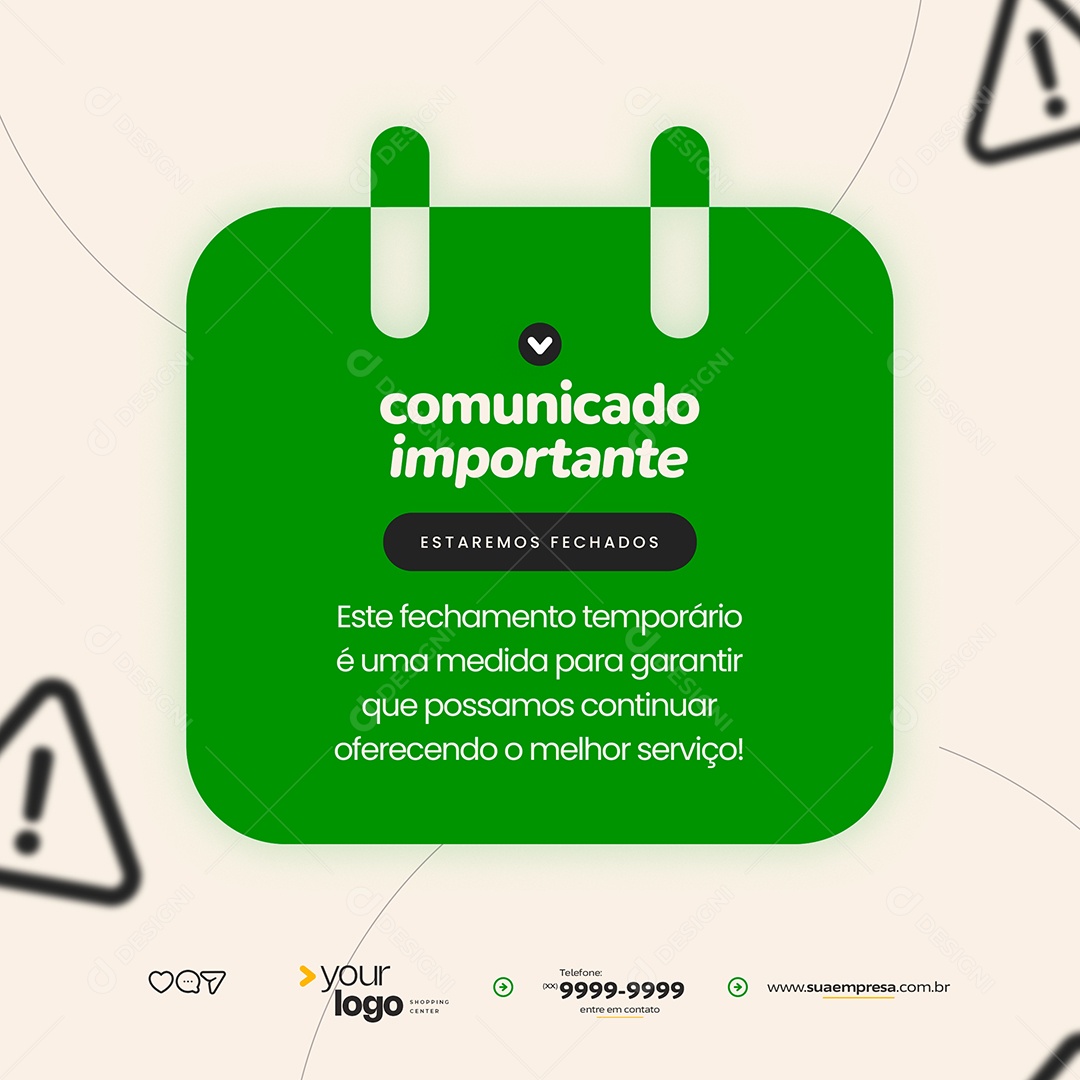 Comunicado Importante Social Media PSD Editável