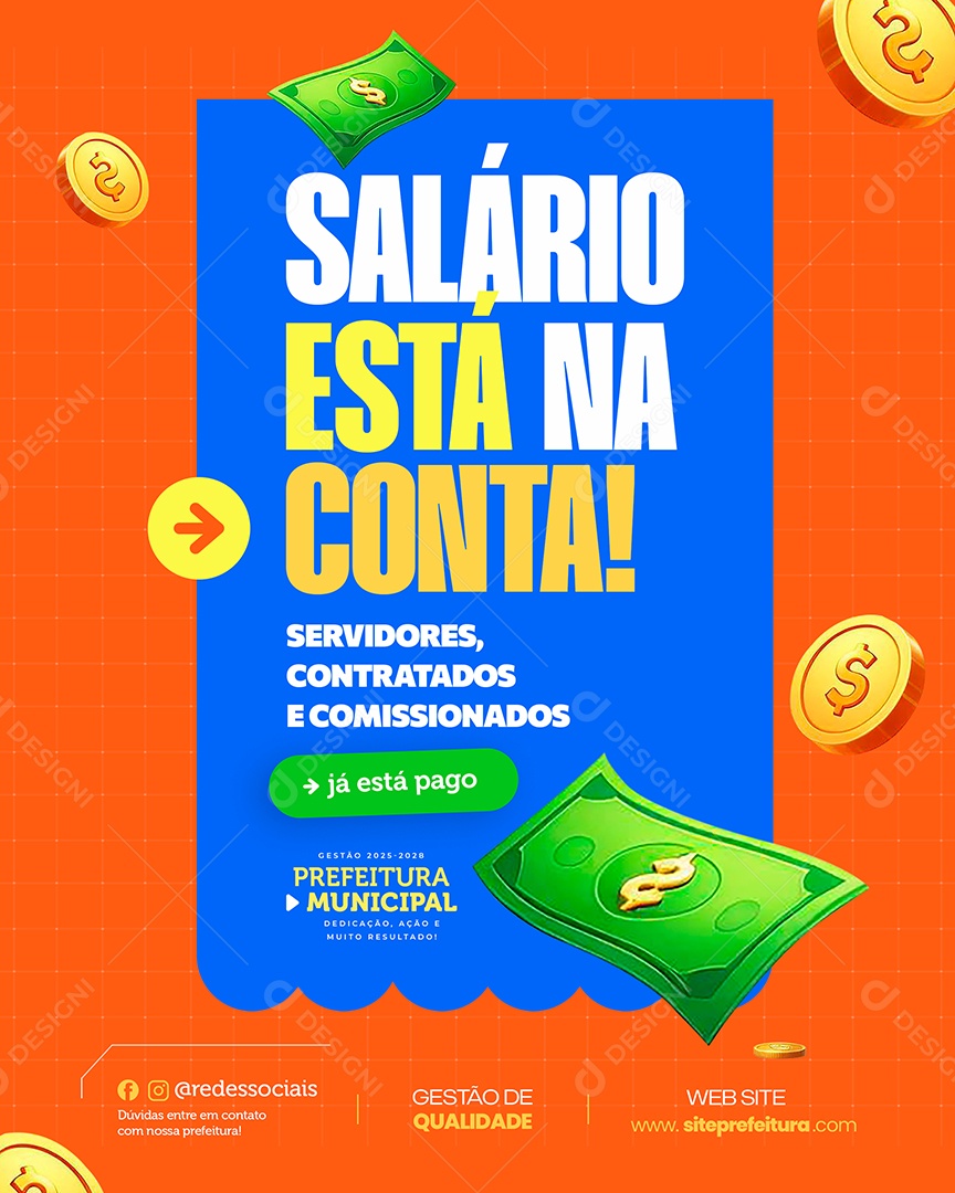 Salario Está Na Conta Social Media PSD Editável