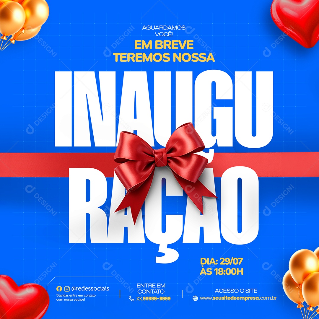 Convite de Inauguração Social Media PSD Editável