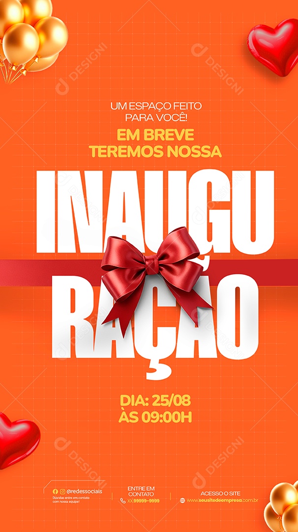 Story Convite de Inauguração Social Media PSD Editável