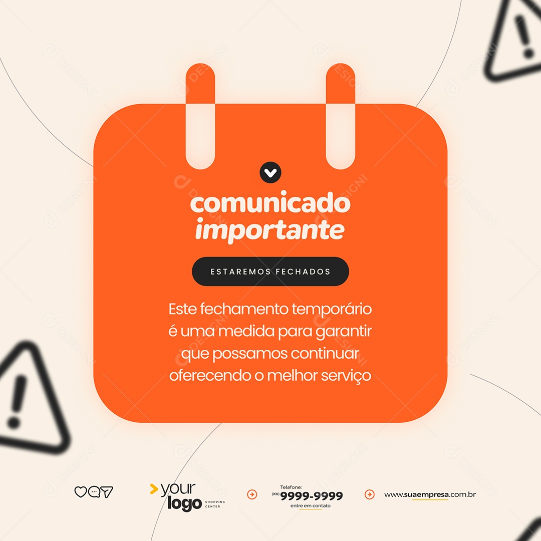 Comunicado Importante Social Media PSD Editável