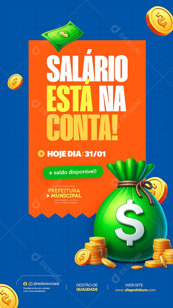 Story Salario Está Na Conta Social Media PSD Editável