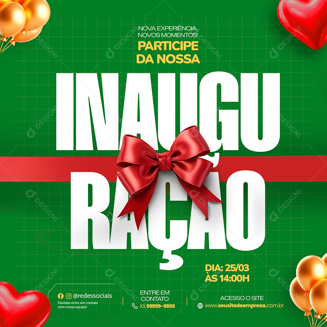 Convite de Inauguração Social Media PSD Editável