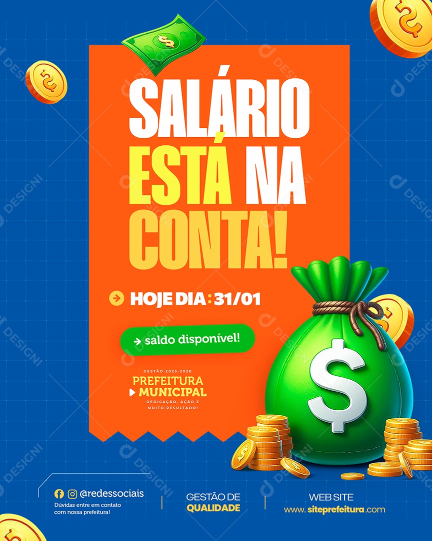Salario Está Na Conta Social Media PSD Editável