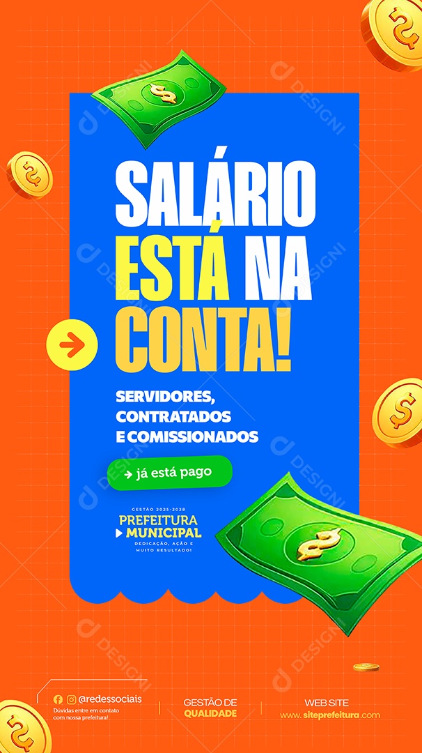 Story Salario Está Na Conta Social Media PSD Editável