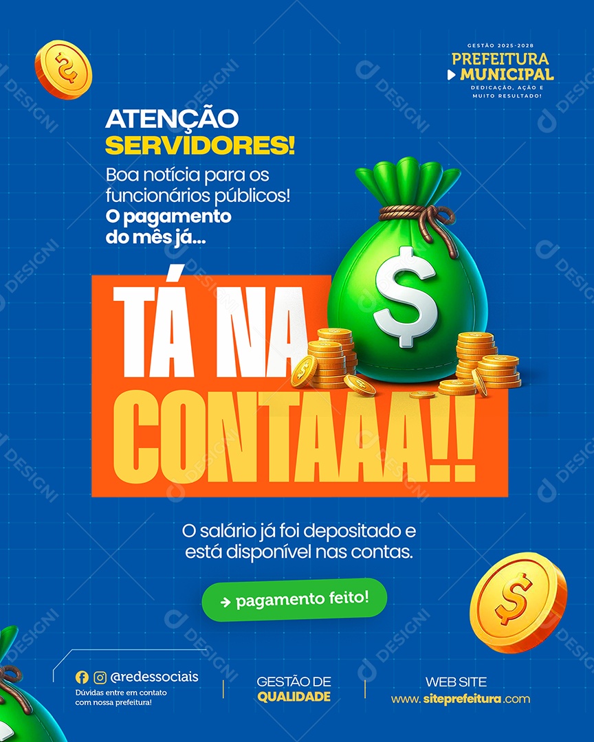 Salario Está Na Conta Social Media PSD Editável
