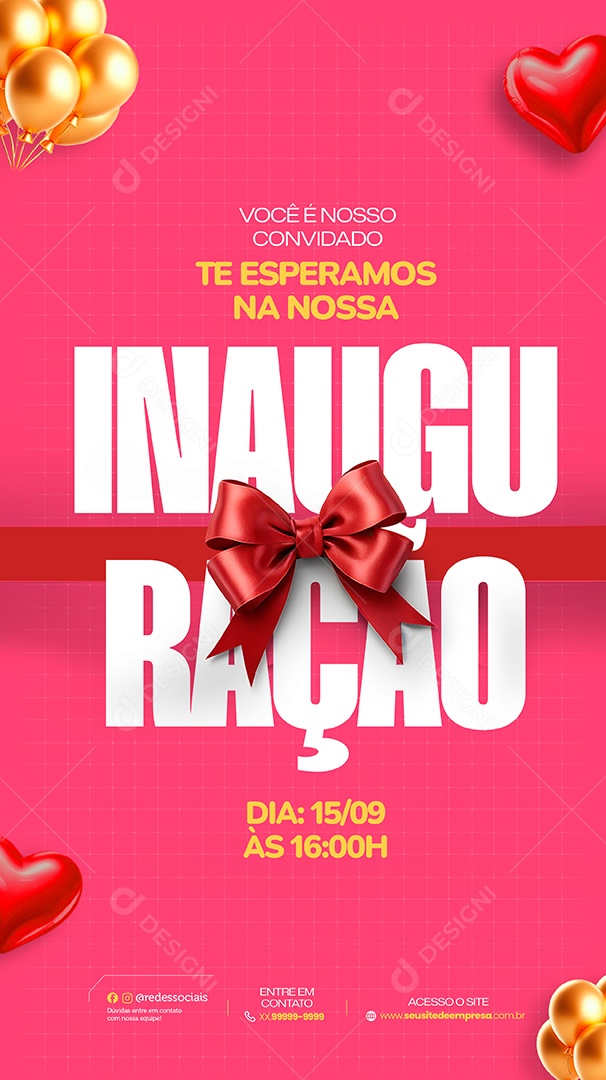 Story Convite de Inauguração Social Media PSD Editável