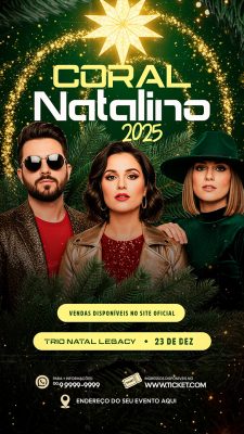Coral Natalino 2025 Trio Natal Legacy 23 de Dezembro PSD Editável