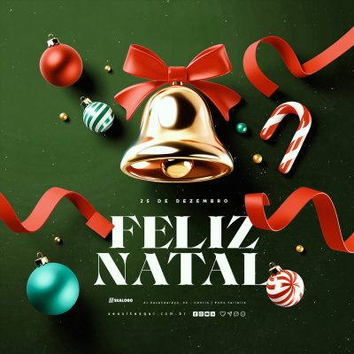 Feliz Natal 25 de Dezembro Social Media PSD Editável