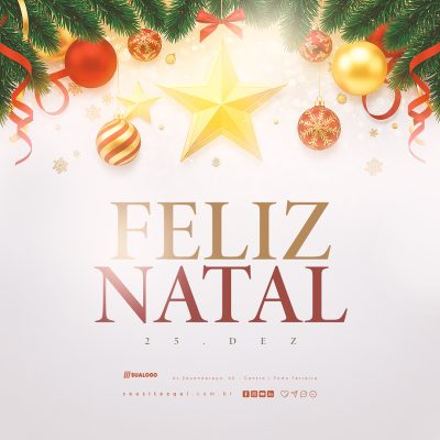 Feliz Natal 25 de Dezembro Social Media PSD Editável