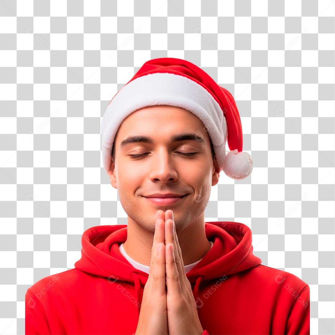 Homem de Gorro Natalino PNG Transparente